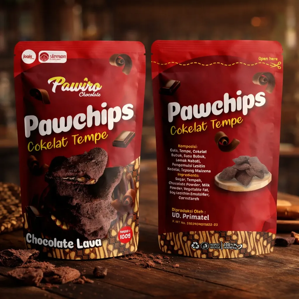 Pawchips - Cokelat Tempe Kemasan